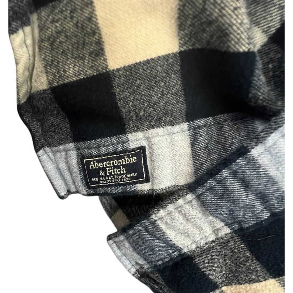 Abercrombie Fitch Mens Plaid Flannel Long Sleeve Button Up Shirt XL - Picture 4 of 7